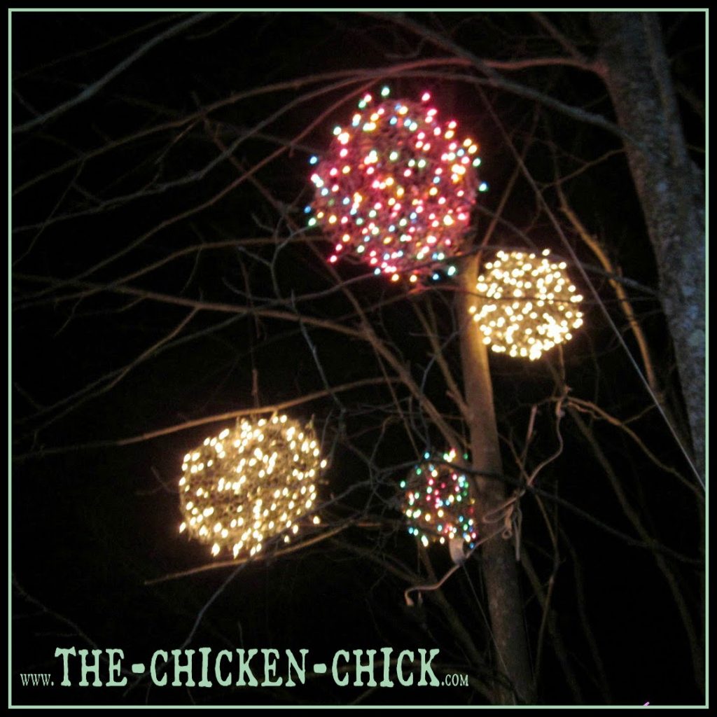 Chicken Wire, Lighted Christmas Balls... 'Tis the Season!