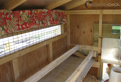 Window treatments to match the nest boxes, of course. Window treatments to match the nest boxes, of course.