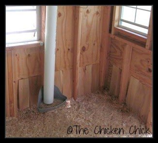 While moving the feeder out of the coop is ideal, if that is not feasible, a wall-mounted feeder is a good alternative to free up floor space. While moving the feeder out of the coop is ideal, if that is not feasible, a wall-mounted feeder is a good alternative to free up floor space.